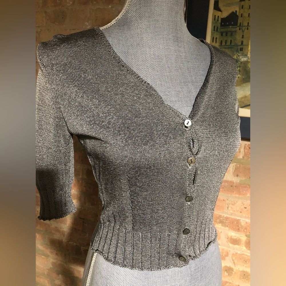 Gray Women's Button-Up Sweater